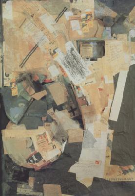 Kurt Schwitters Picture of Spatial Growths-Picture with Two Small Dogs (nn03) oil painting picture
